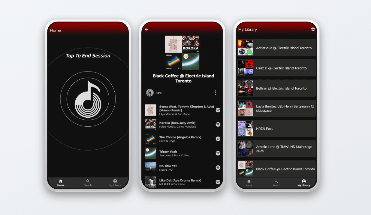 RaveMate App screenshot